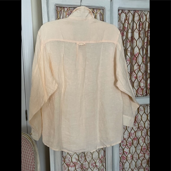 💲⬇️ Vintage pale peach linen shirt - Picture 3 of 7